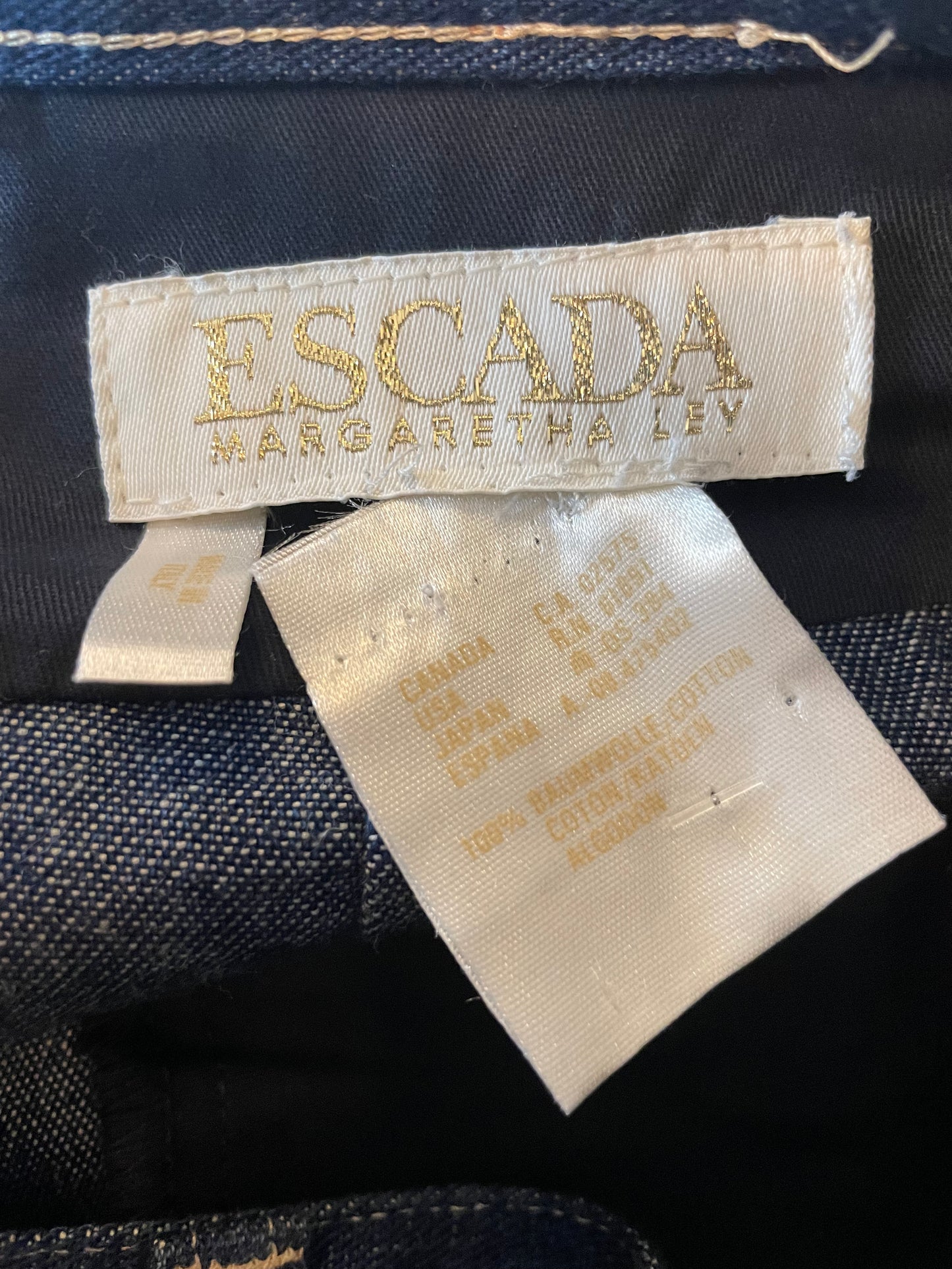 Escada Dark Denim Skirt - The Kit Vintage