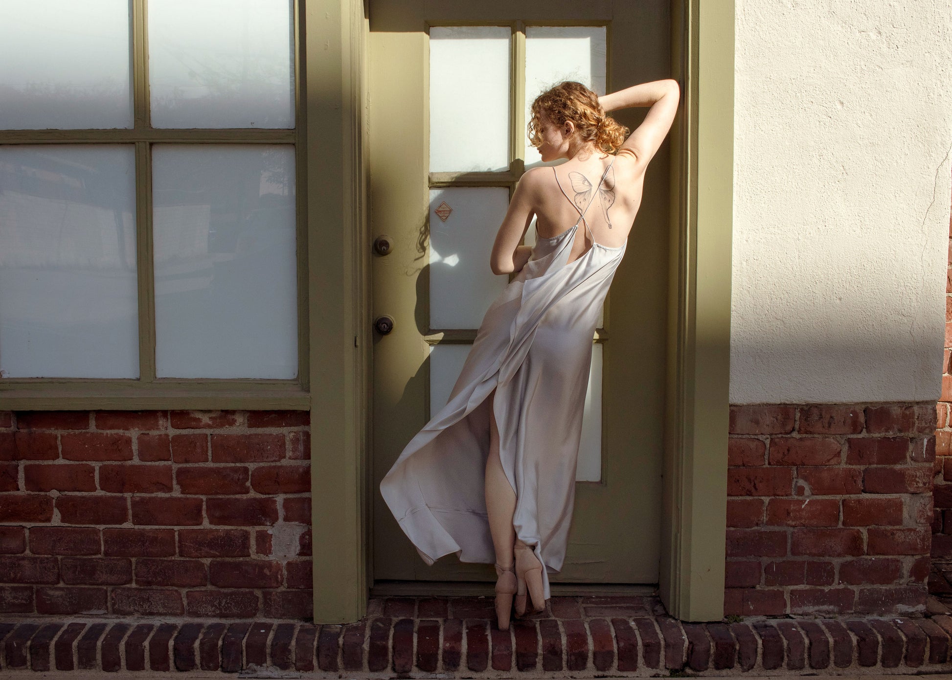 Jane Booke Silver Cross Back Silver Slip Dress - The Kit Vintage