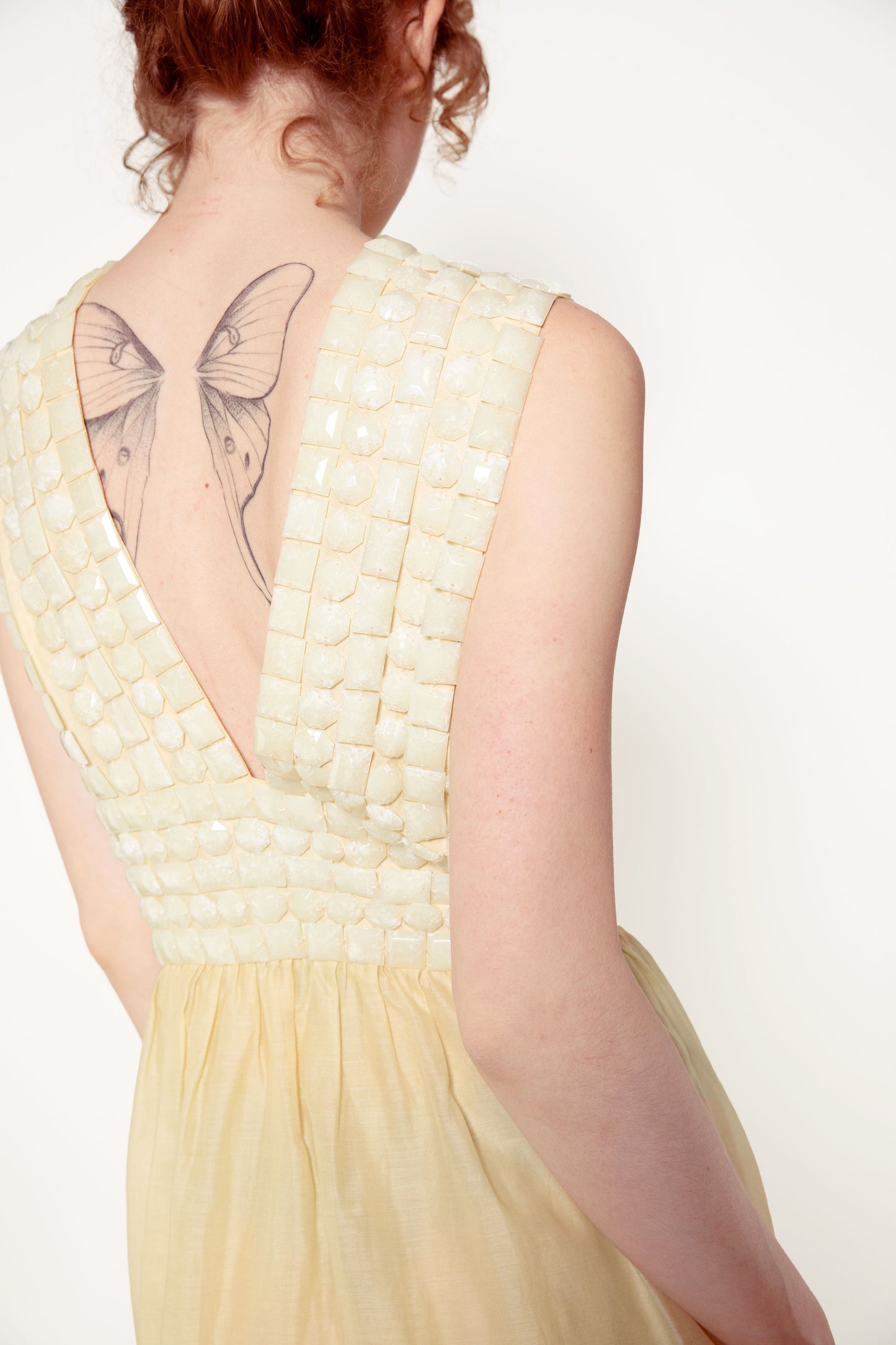 Burberry Cream Bead Encrusted Cocktail Dress