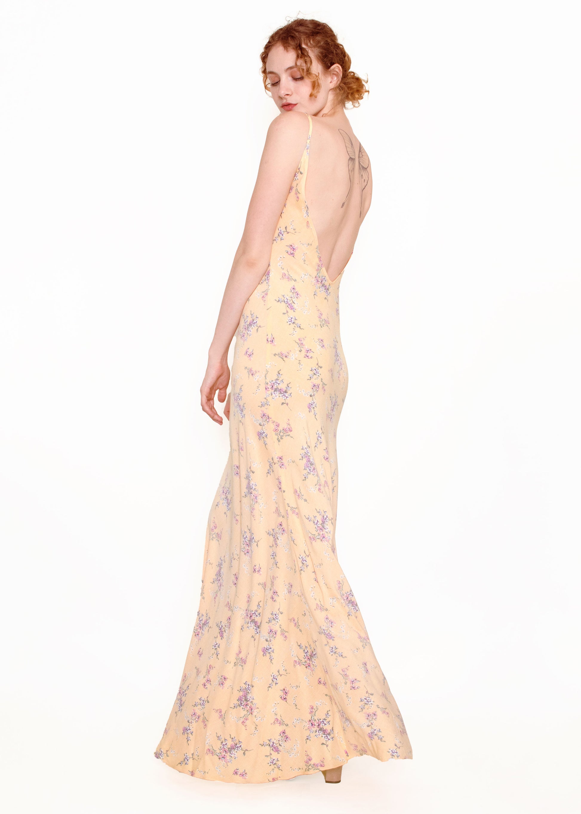 Jane Booke Yellow Flower Slip Dress - The Kit Vintage