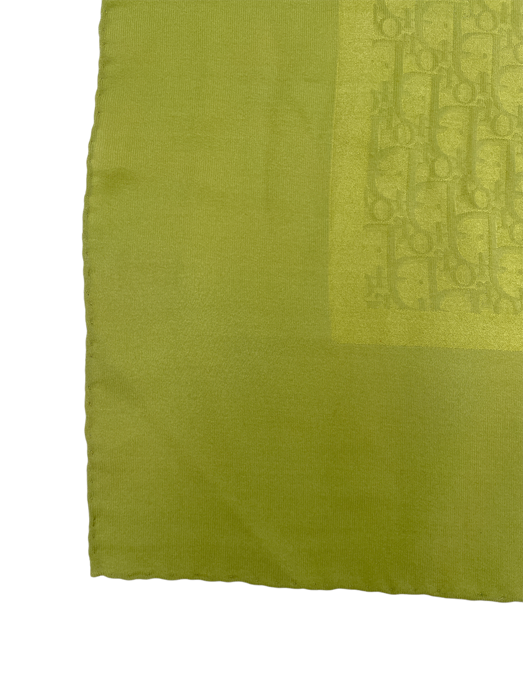 Christian Dior Apple Green Monoram Silk Scarf - The Kit Vintage