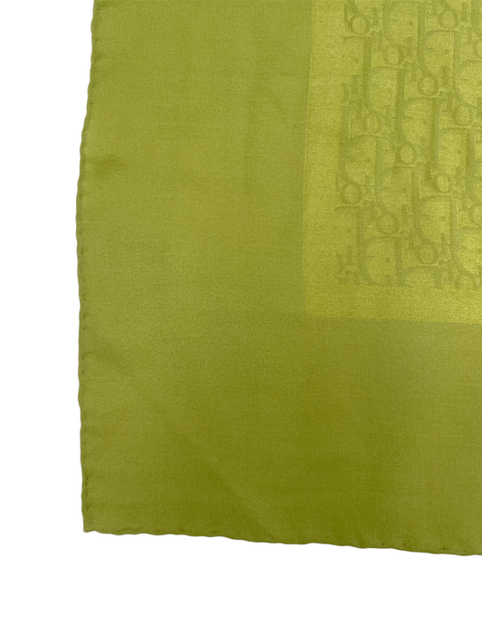 Christian Dior Apple Green Monoram Silk Scarf - The Kit Vintage