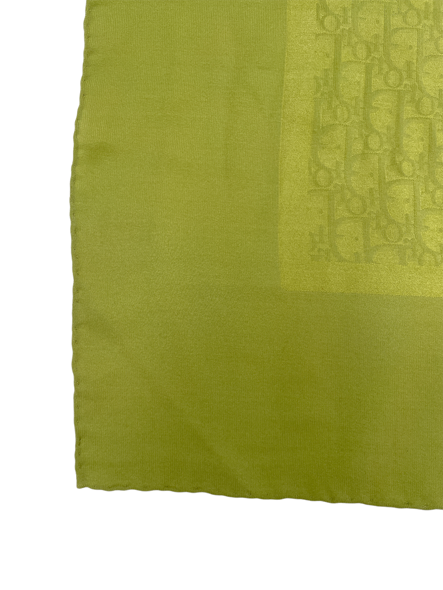Christian Dior Apple Green Monoram Silk Scarf