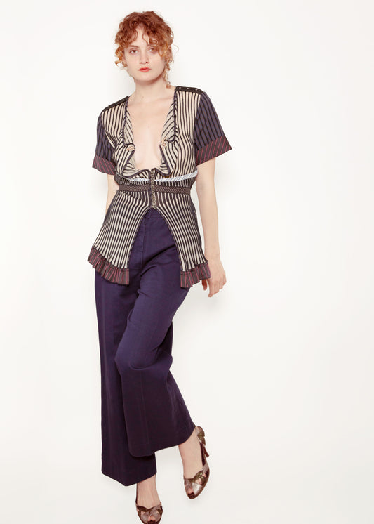 Tricot Chico Navy Striped Sweater - The Kit Vintage