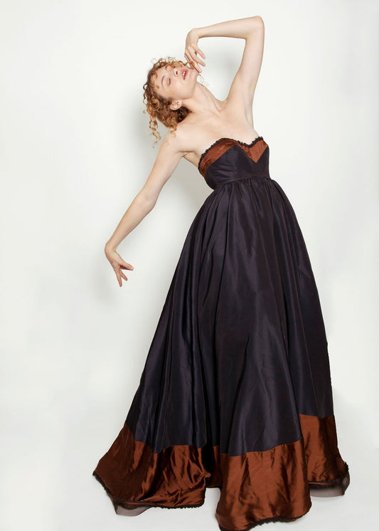 Saks Fifth Ave Navy Strapless Princess Gown - The Kit Vintage