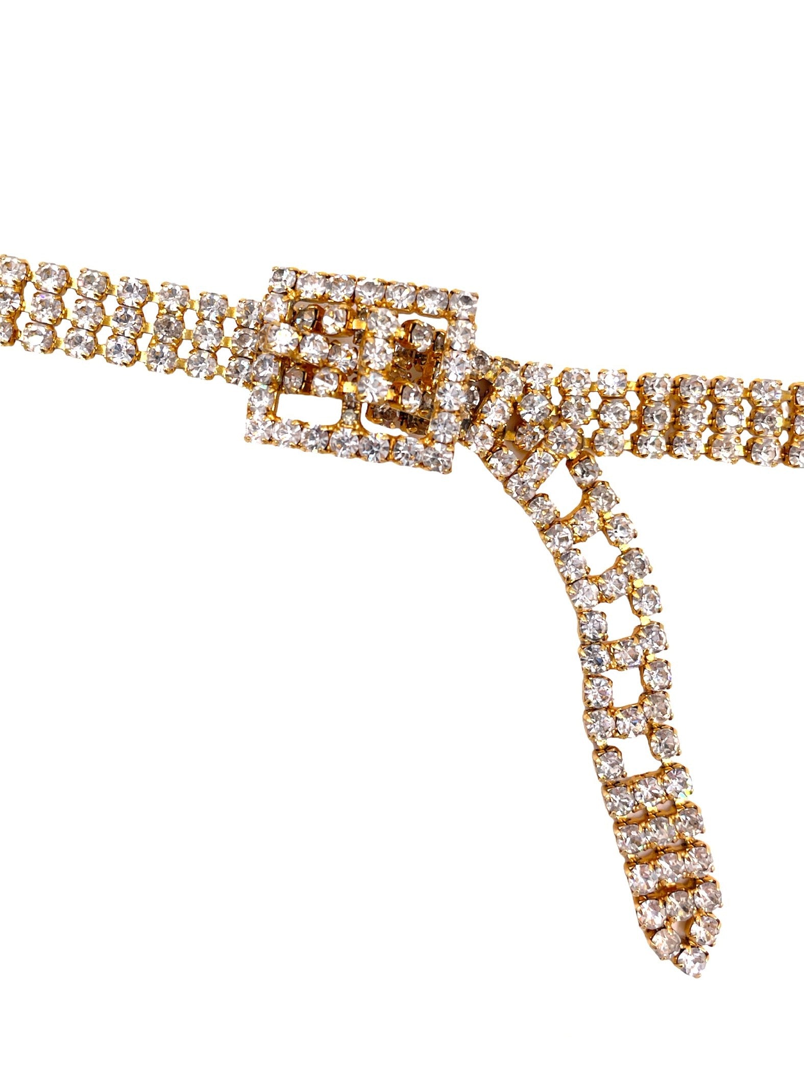 Gold & Crystal Buckle Belt - The Kit Vintage