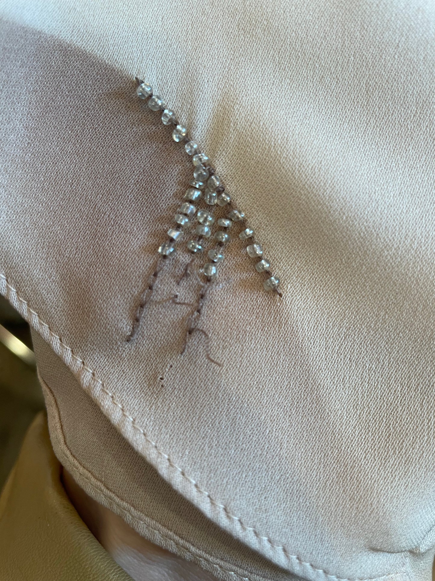Chloe F/W 2001 Silk Dress with Pearl Ornamented Shoulder Detail - The Kit Vintage