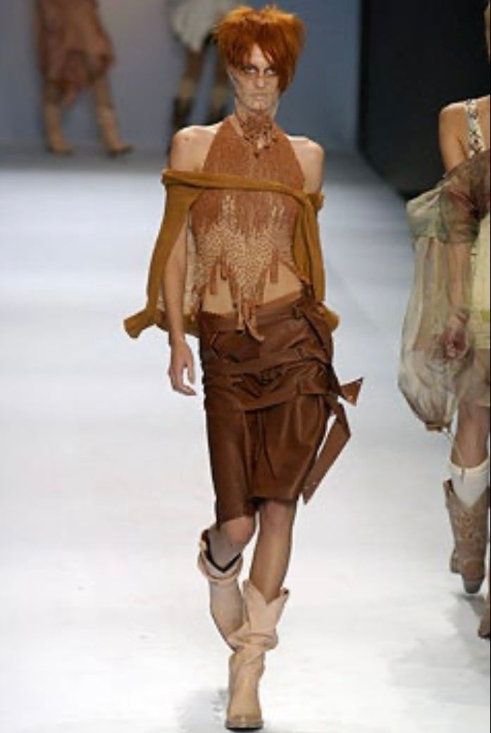 Jean Paul Gaultier Spring 2004 Leather Bondage Skirt - The Kit Vintage