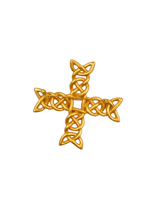 Anne Klein Gold Cross Brooch - The Kit Vintage