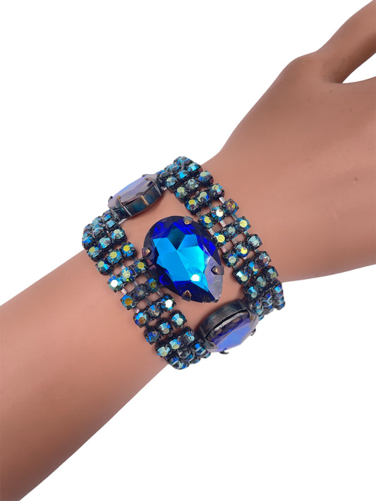 Vintage "The Show Must Go On Sapphire Wide Bracelet - The Kit Vintage