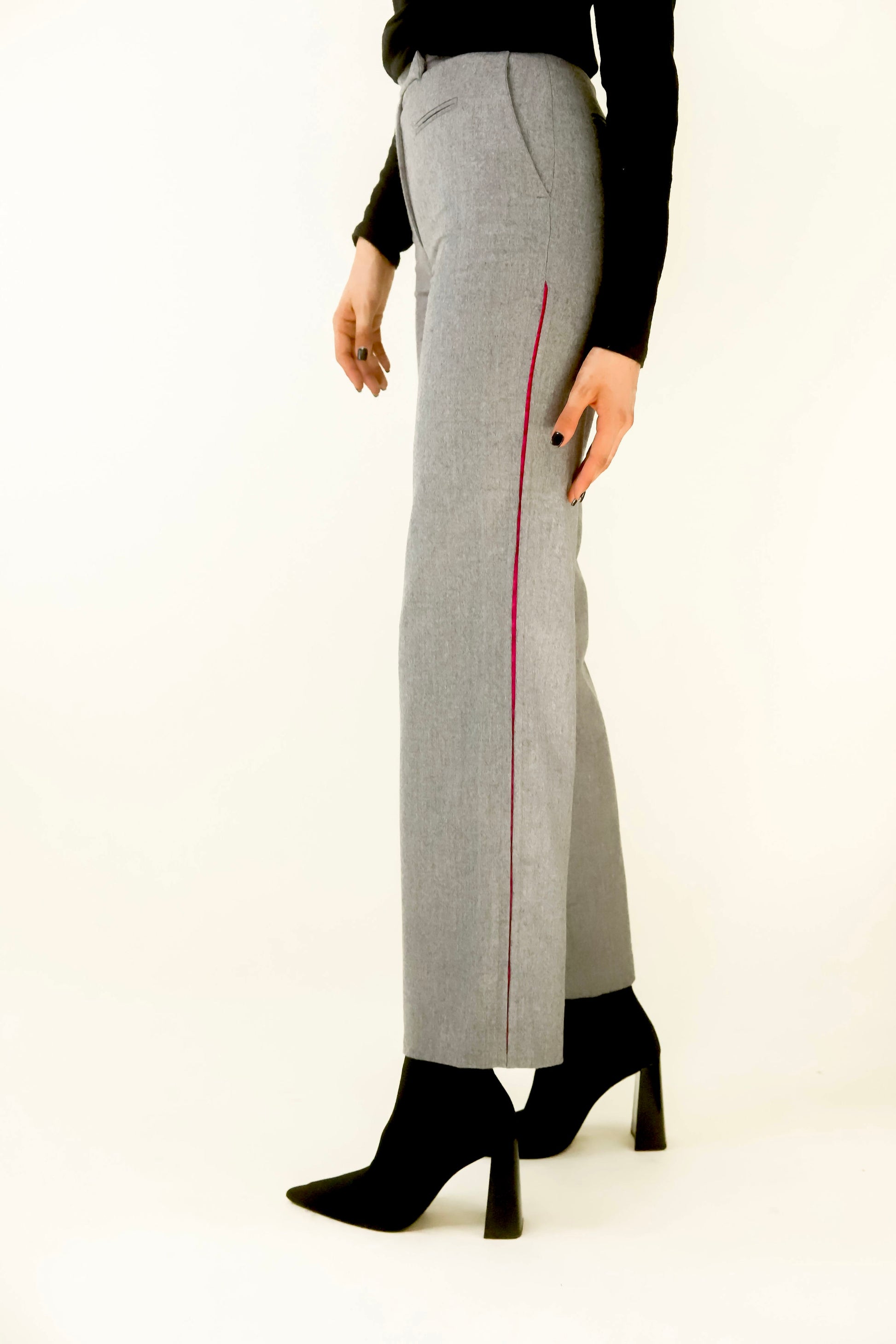 Byblos Gray Wool Pants - The Kit Vintage