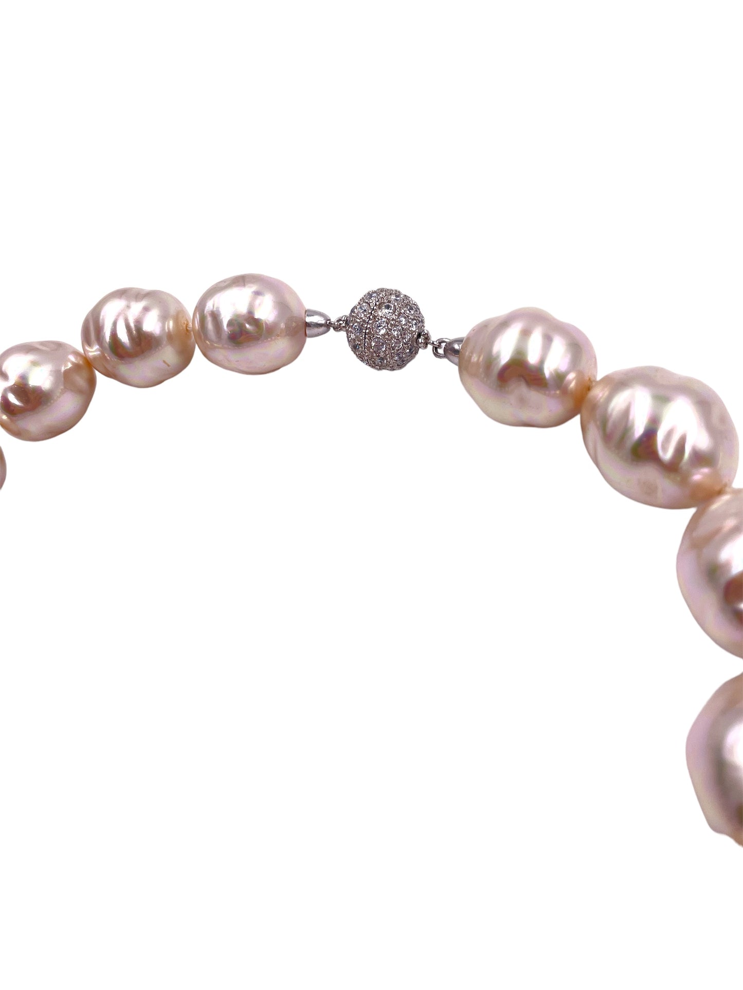 Pearl Necklace Rhinestone Clasp