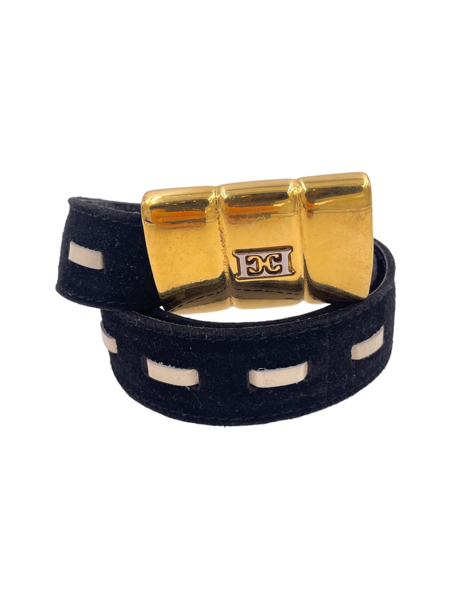 Escada Suede Gold Buckle Belt - The Kit Vintage