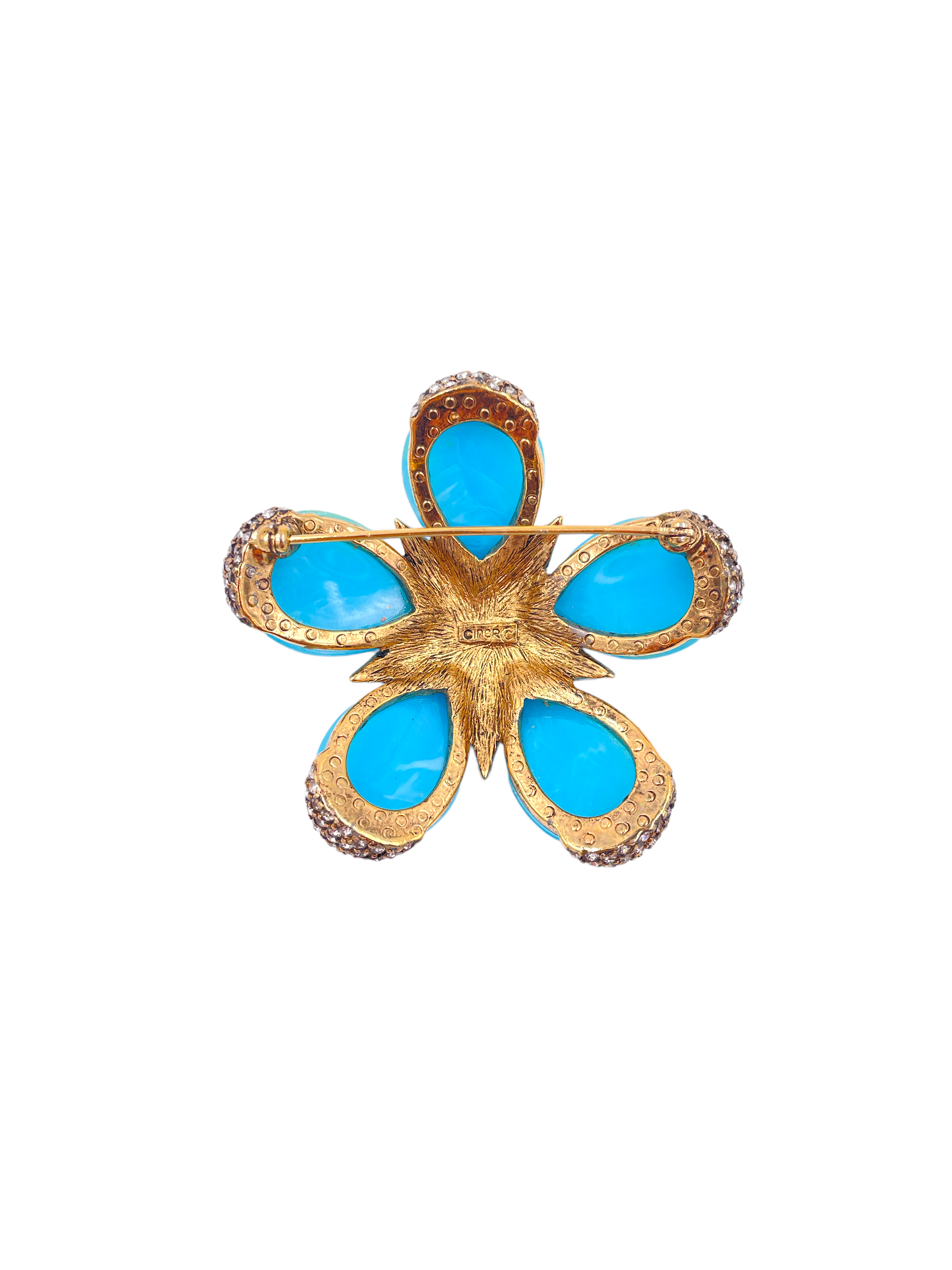 Ciner Turqoise Brooch - The Kit Vintage