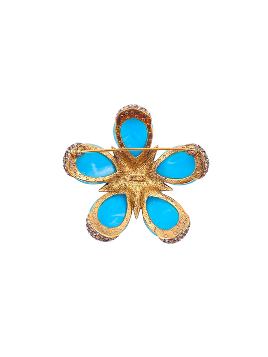 Ciner Turqoise Brooch - The Kit Vintage