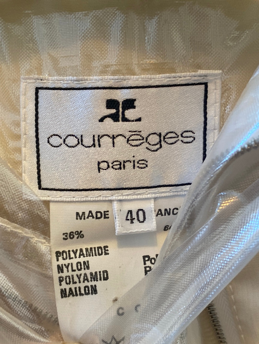 Courreges c. 1980's Clear Nylon Hooded Jacket