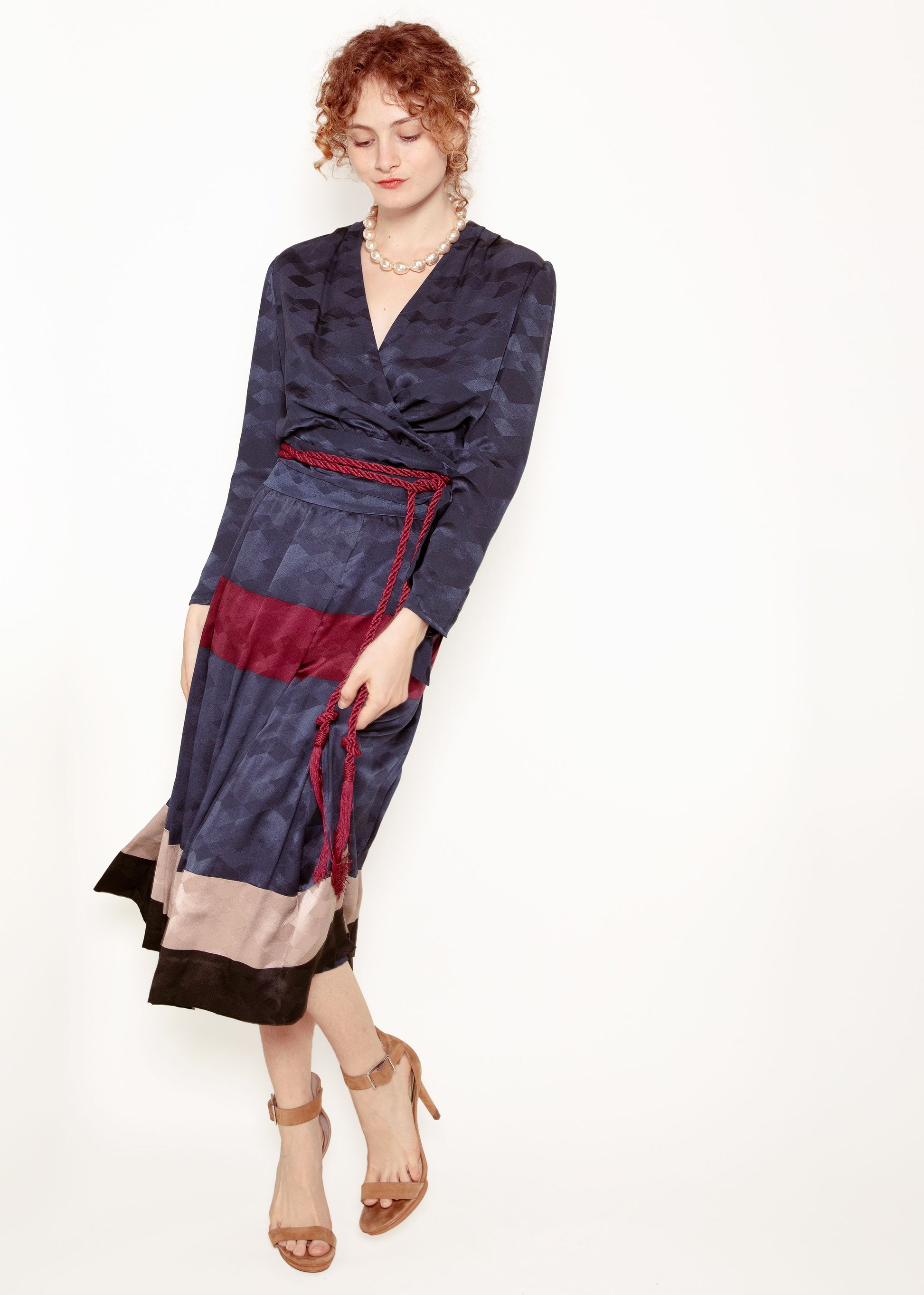 Amen Wardy Silk Set with Tassel Belt - The Kit Vintage