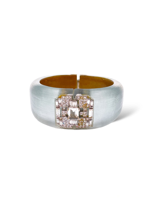 Alexis Bittar Sky Blue Deco Style Bangle - The Kit Vintage
