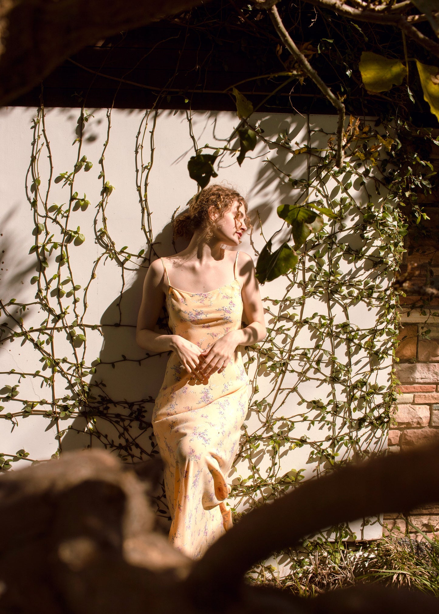 Jane Booke Yellow Flower Slip Dress