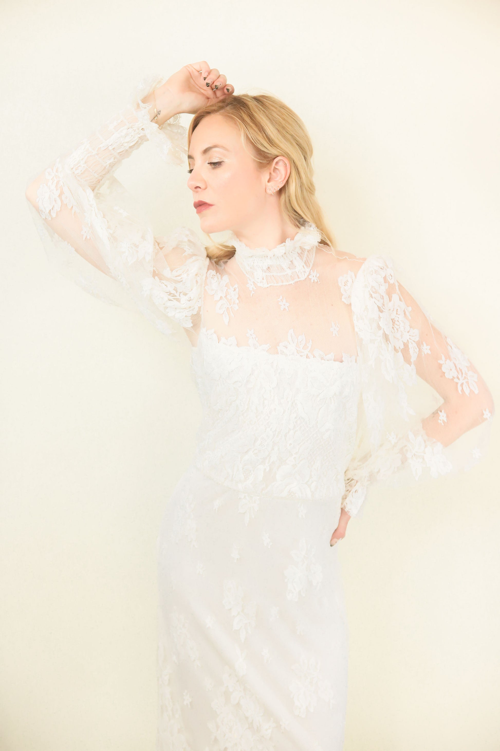 I. Magnin 70's Lace Gown - The Kit Vintage