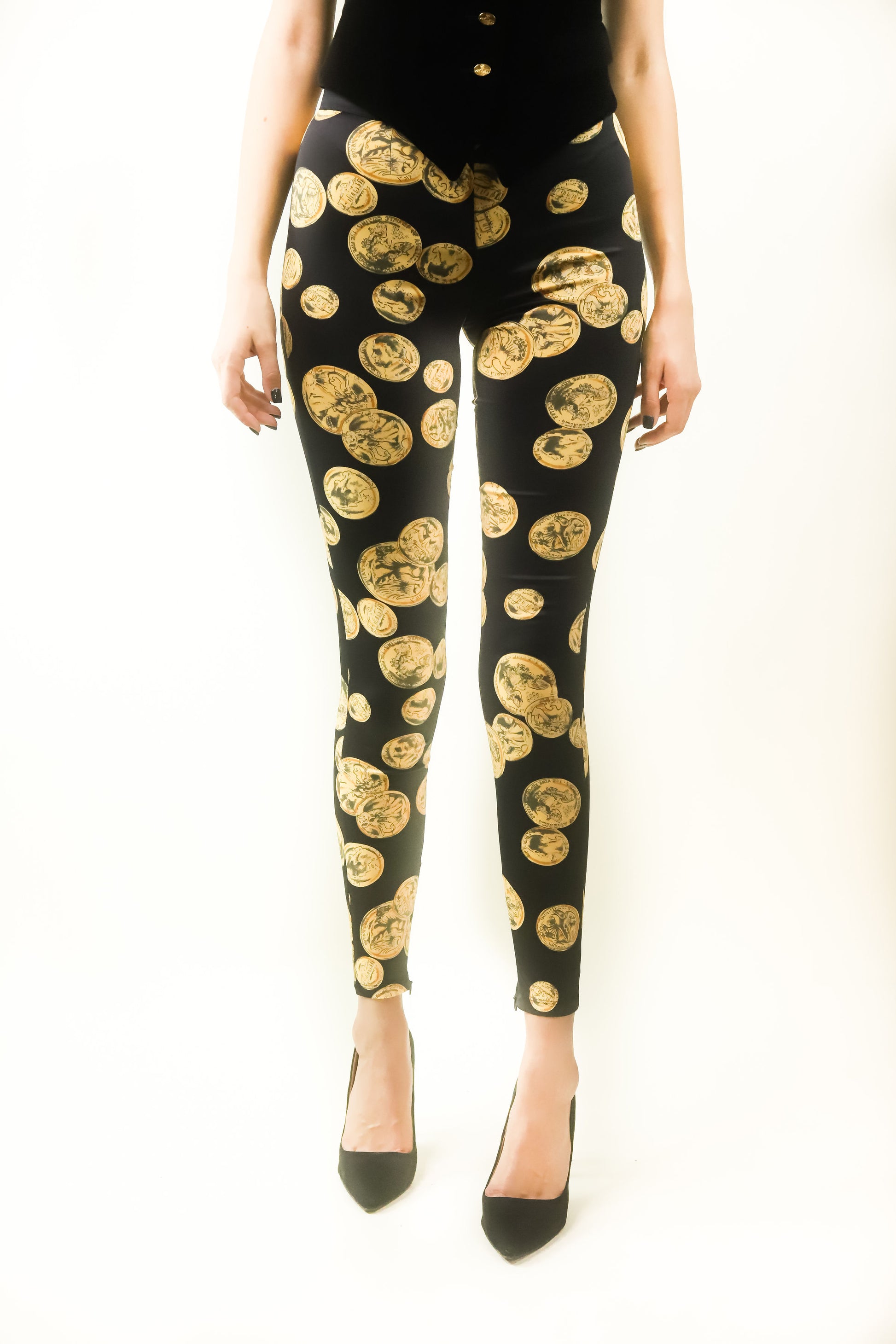 D&G Satin Coin Print Pants - The Kit Vintage