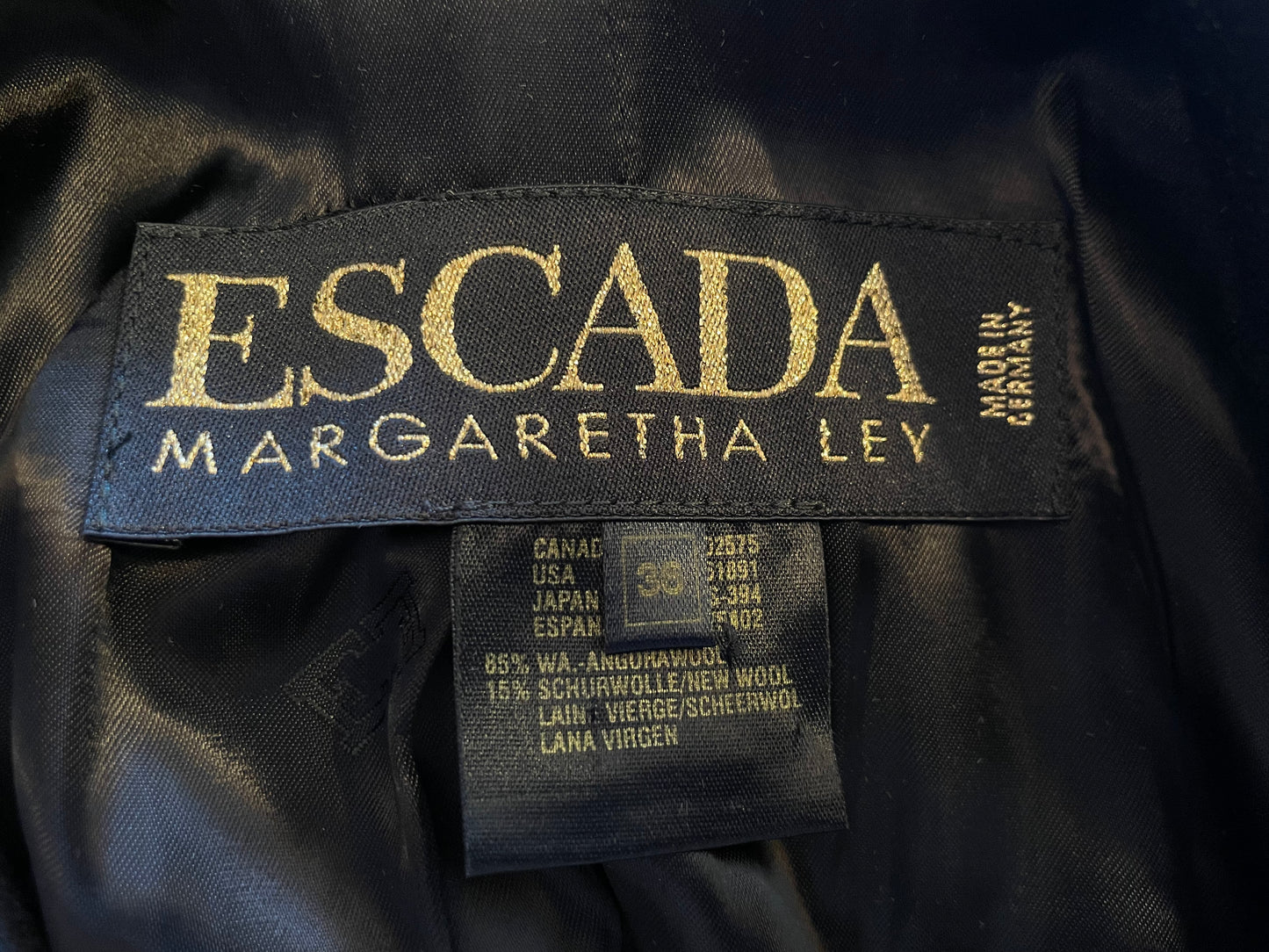 Escada Wool Black Blazer - The Kit Vintage