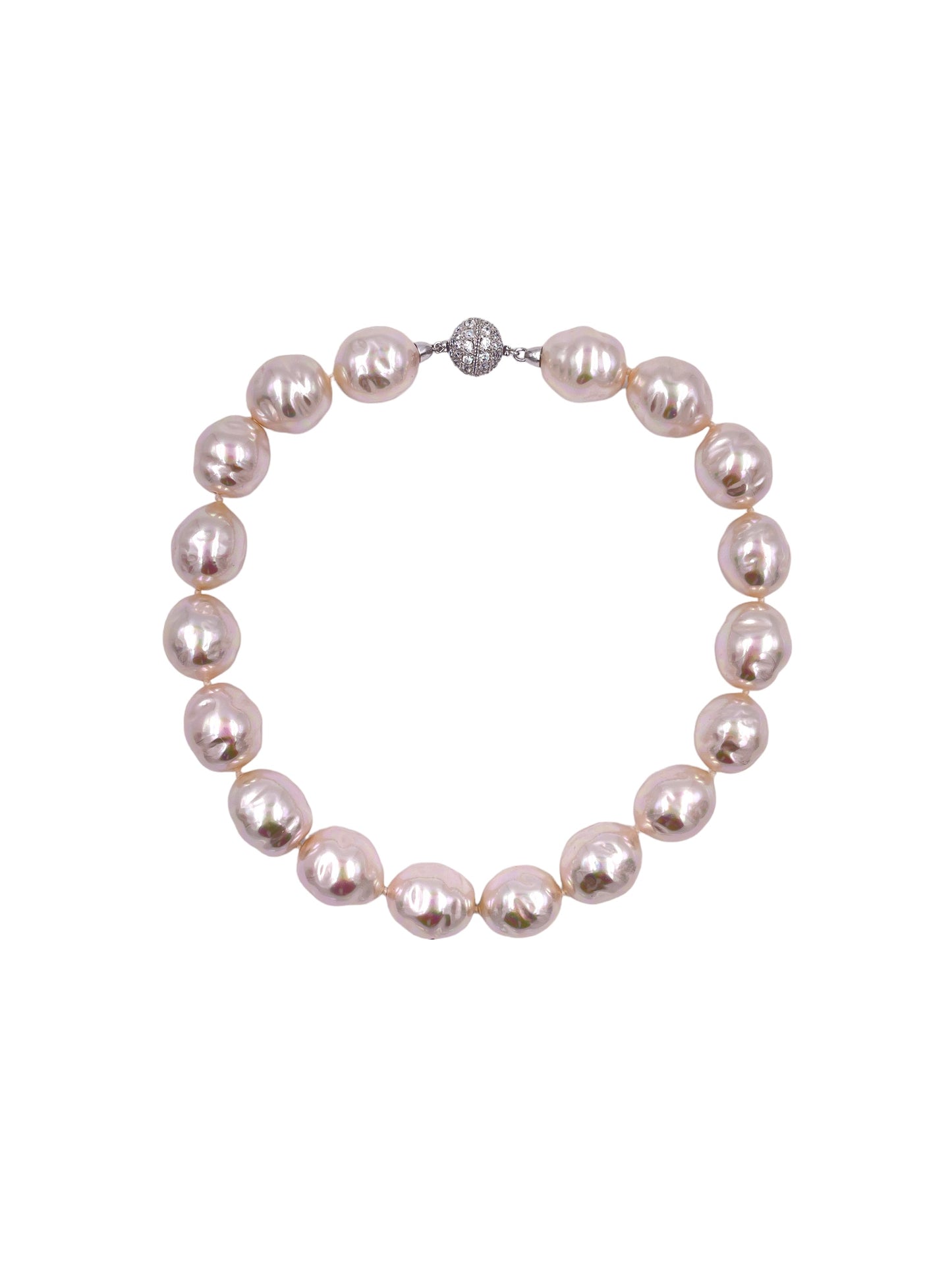 Pearl Necklace Rhinestone Clasp