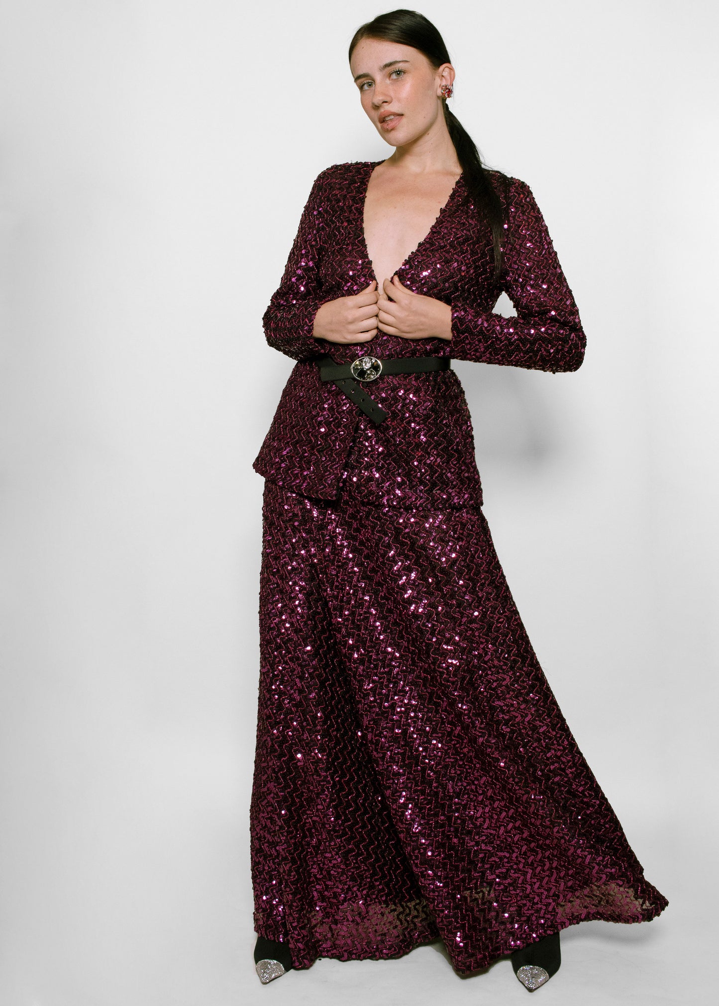 Mr Blackwell Sequin Skirt set - The Kit Vintage
