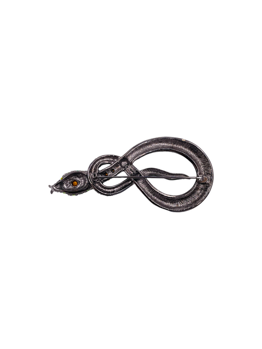 Kenneth Jay Lane Green stone Snake Brooch - The Kit Vintage