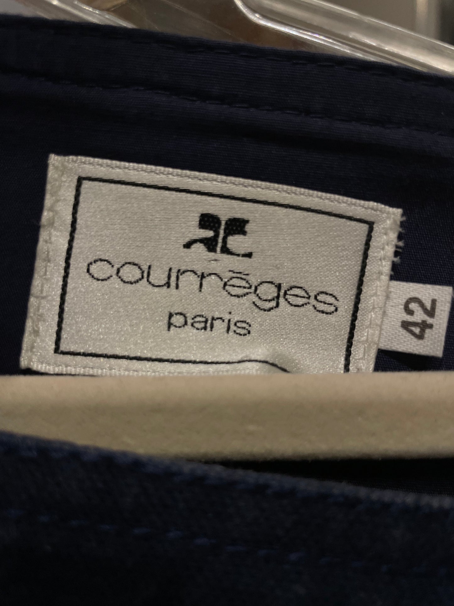 Courreges Navy Denim Zipper Dress with Pockets