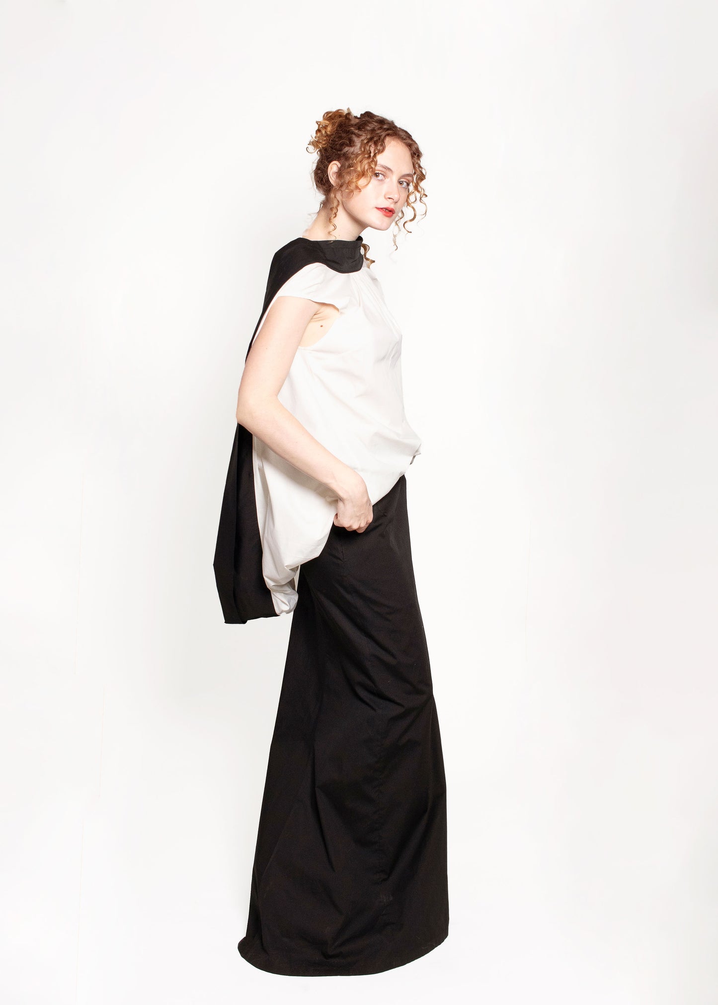 Dries Van Noten Black/White Open Back Gown