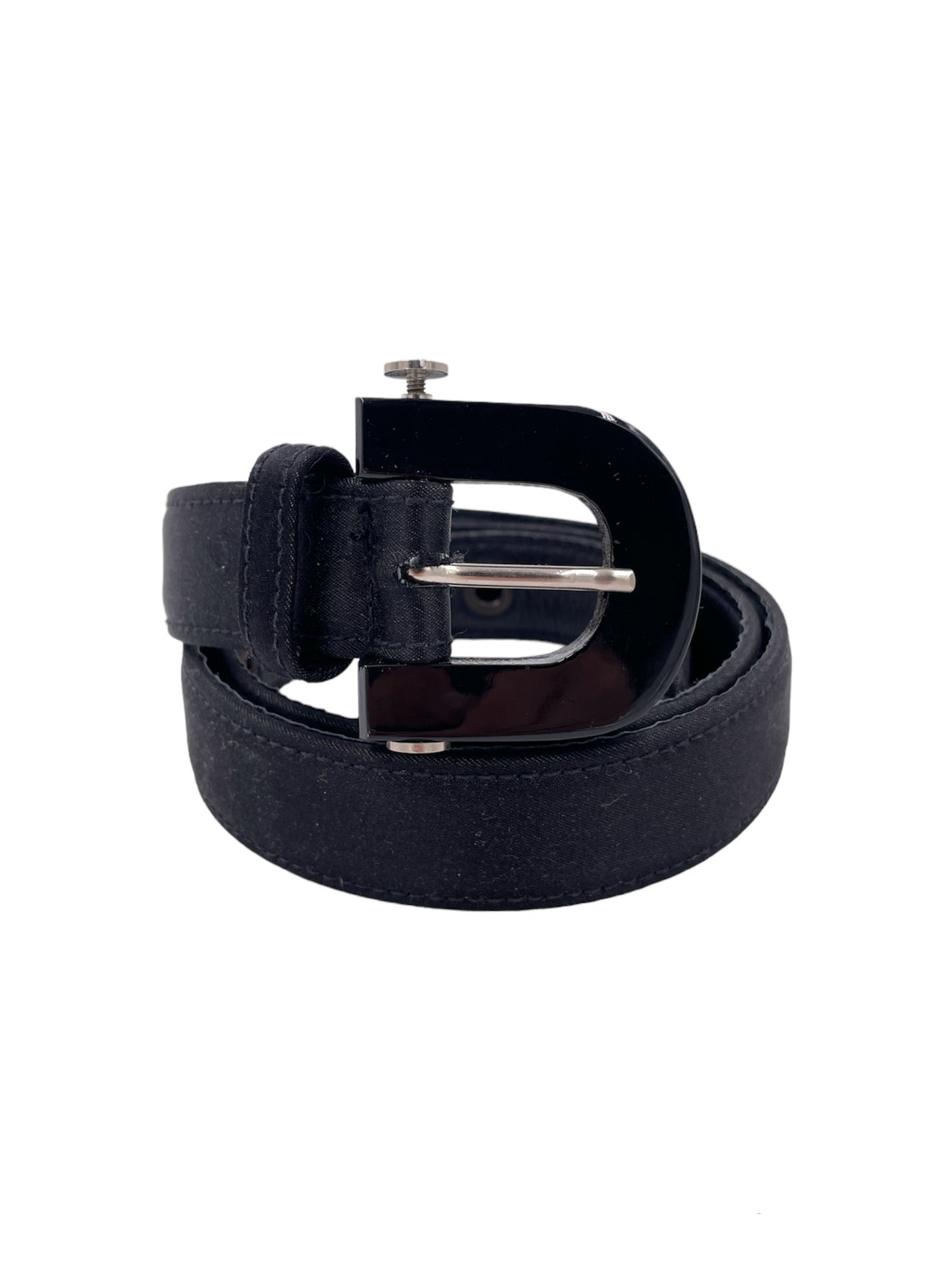Black Lucite and Satin Belt - The Kit Vintage