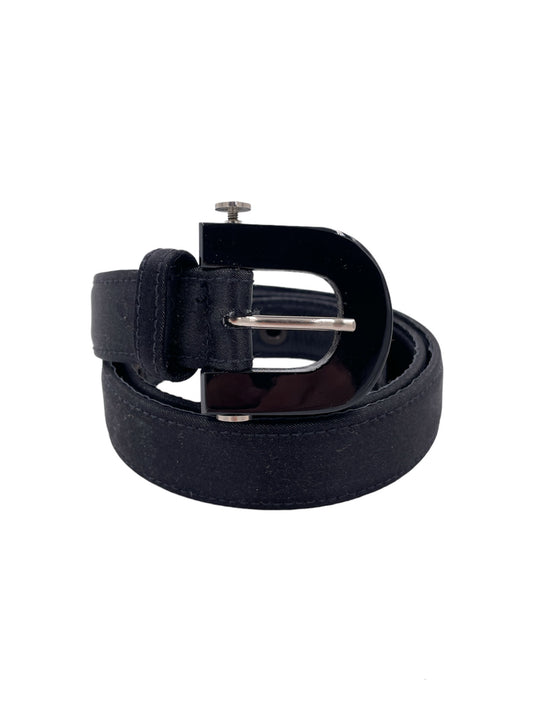 Black Lucite and Satin Belt