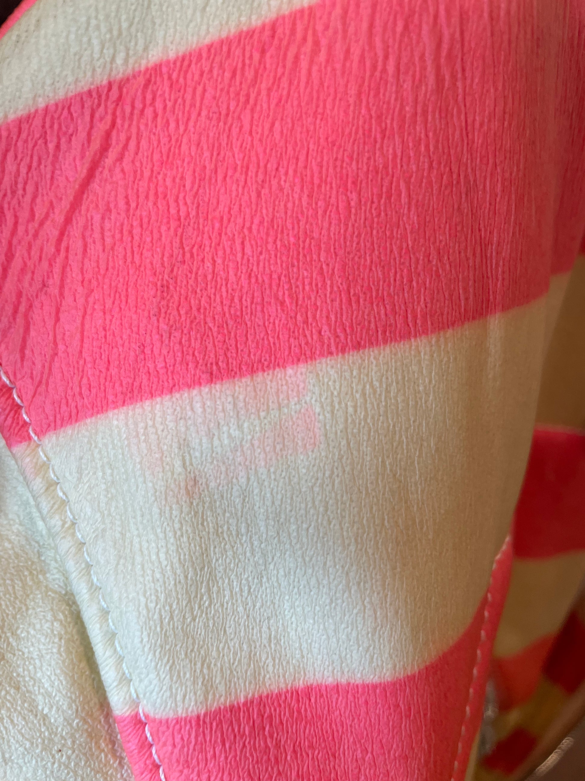 Courreges Pink/White Stripe Leather Nautical Coat - The Kit Vintage