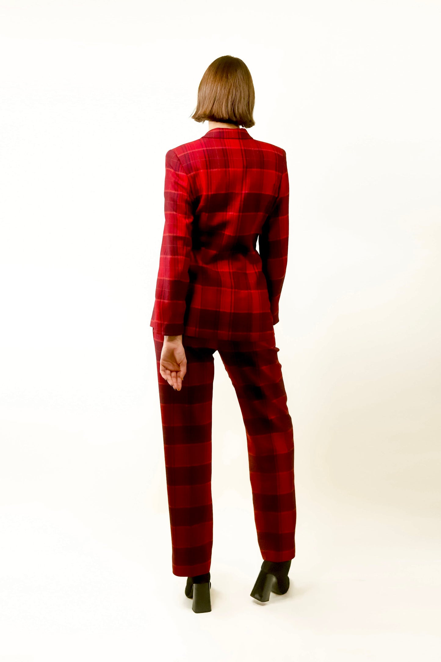 Salvatore Ferragamo 3-Piece Red Plaid Suit - The Kit Vintage