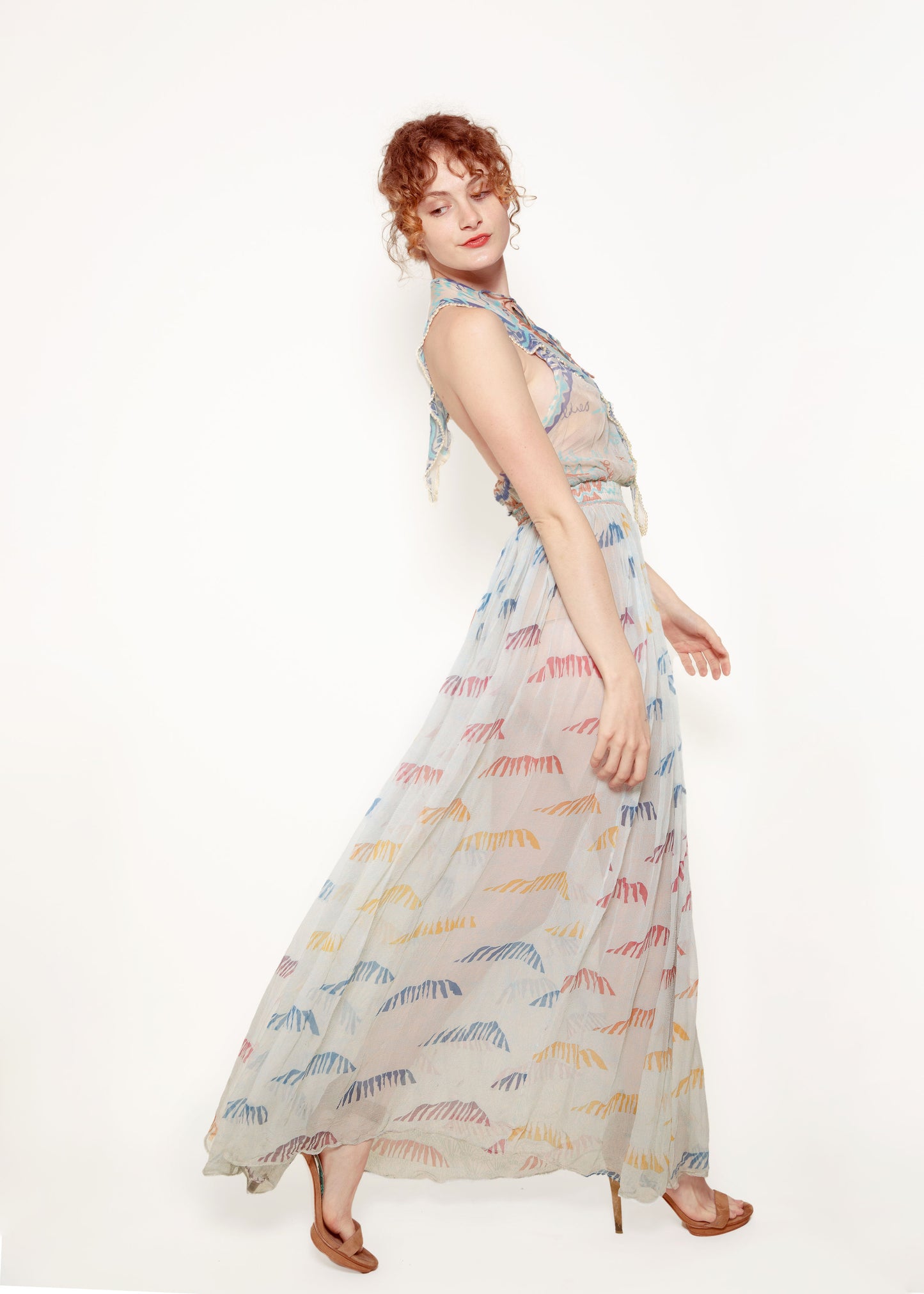Zandra Rhodes, 1974, Pearl Trimmed Halter Dress - The Kit Vintage