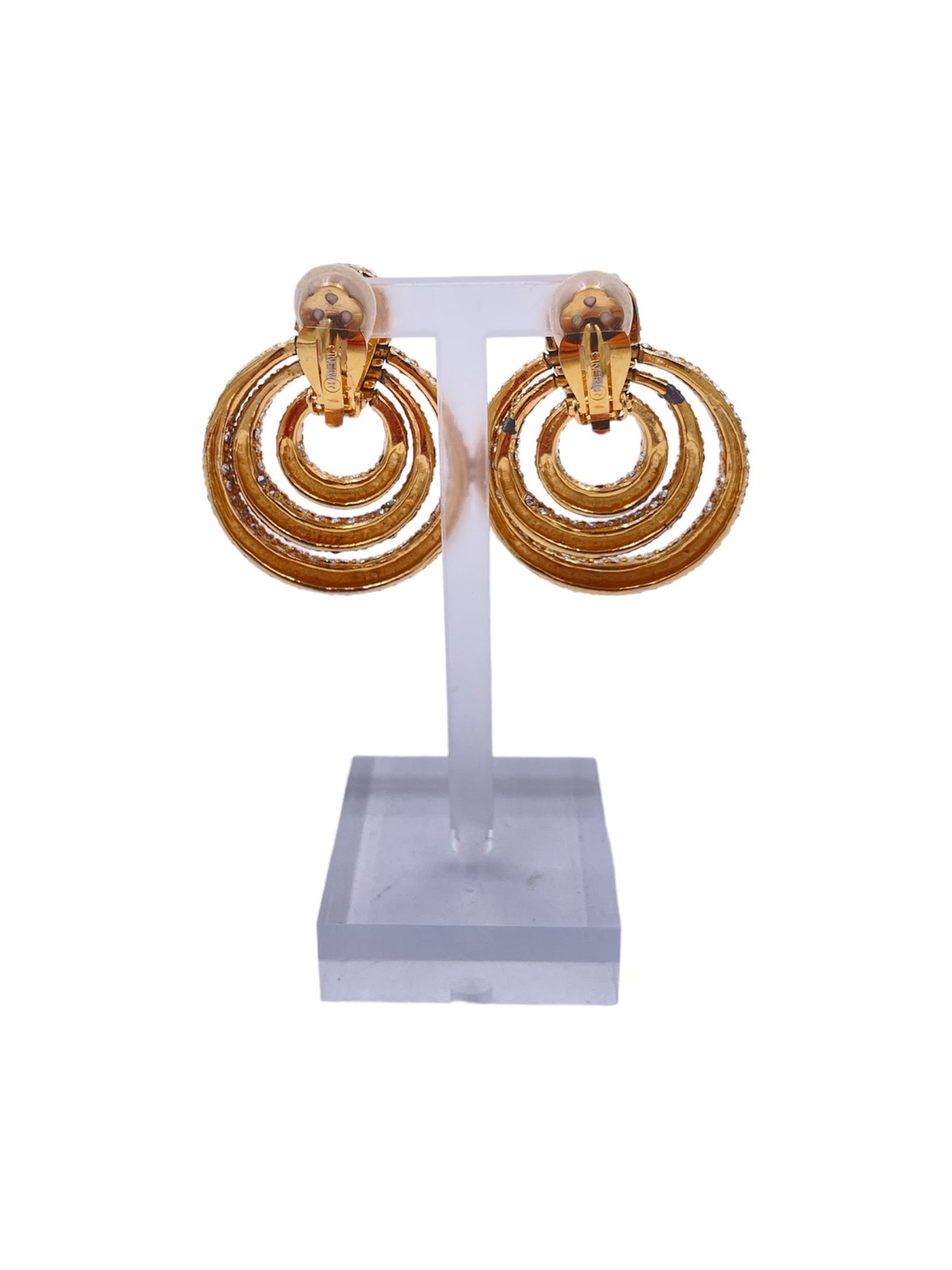 Ciner Multi Hoop Rhinestone Earrings