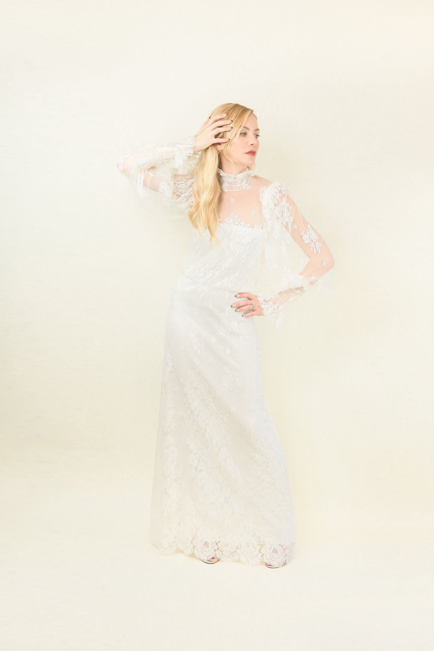 I. Magnin 70's Lace Gown - The Kit Vintage