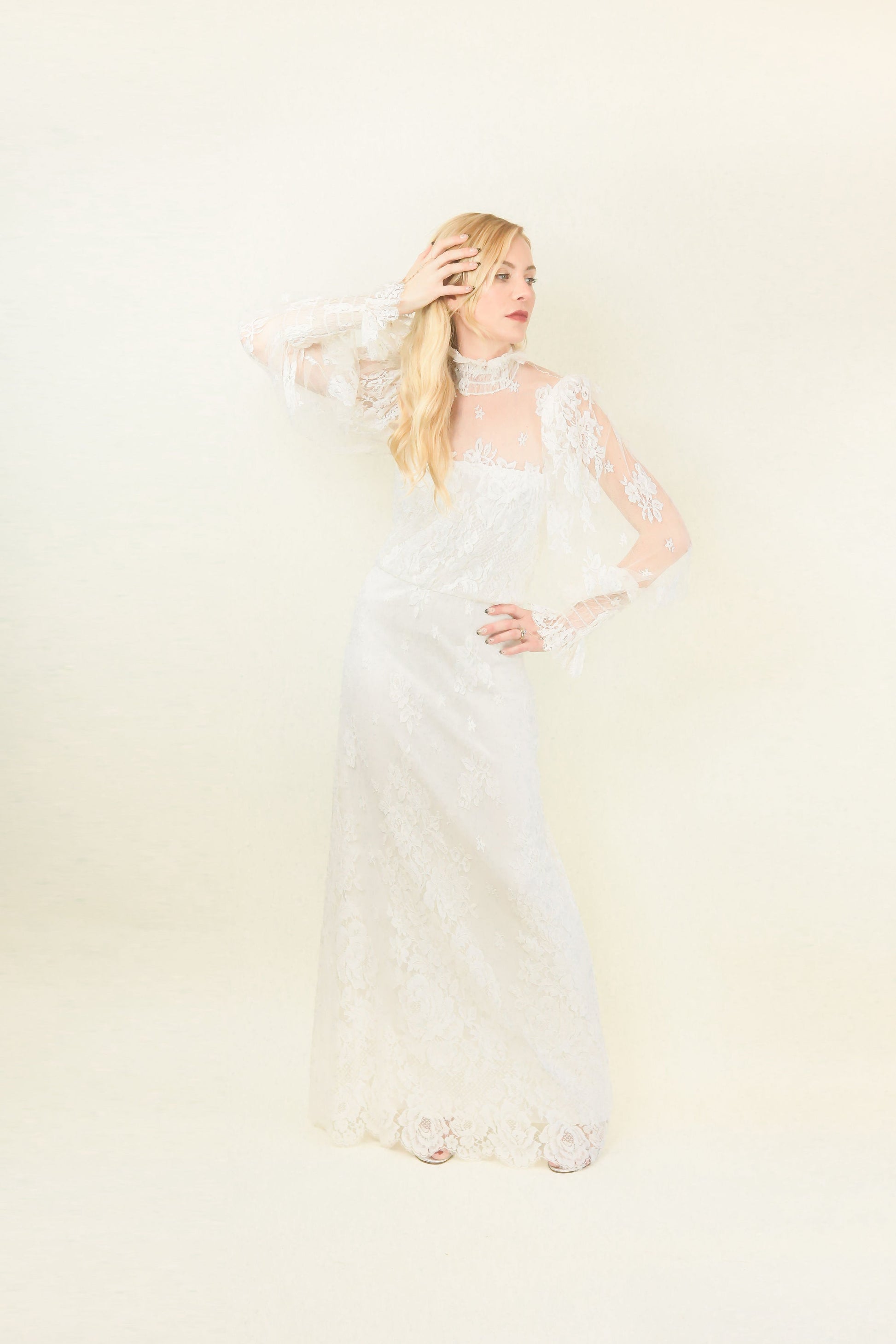 I. Magnin 70's Lace Gown - The Kit Vintage