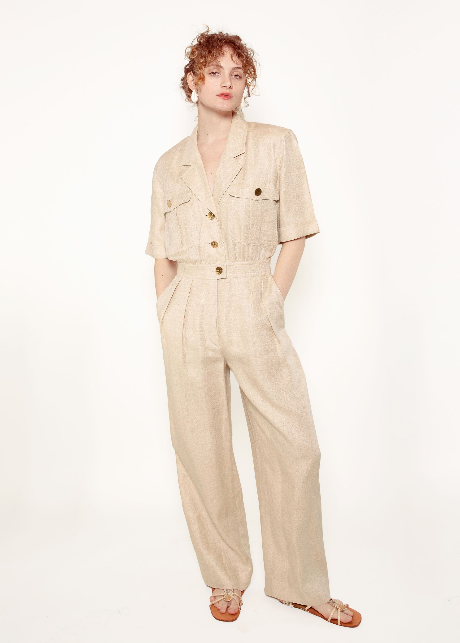 Escada Linen Jumpsuit - The Kit Vintage