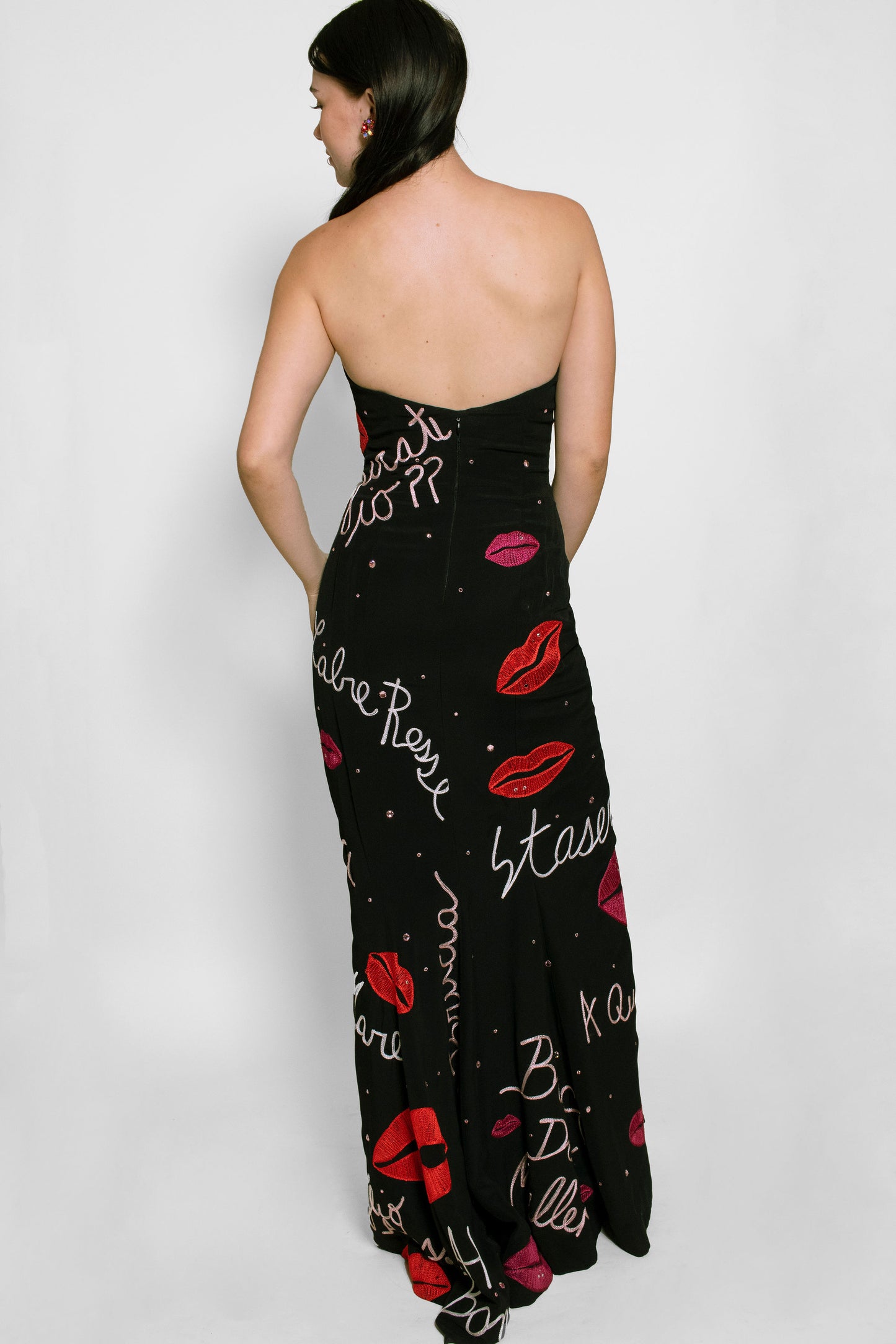 Nicole Miller Strapless Lips Dress