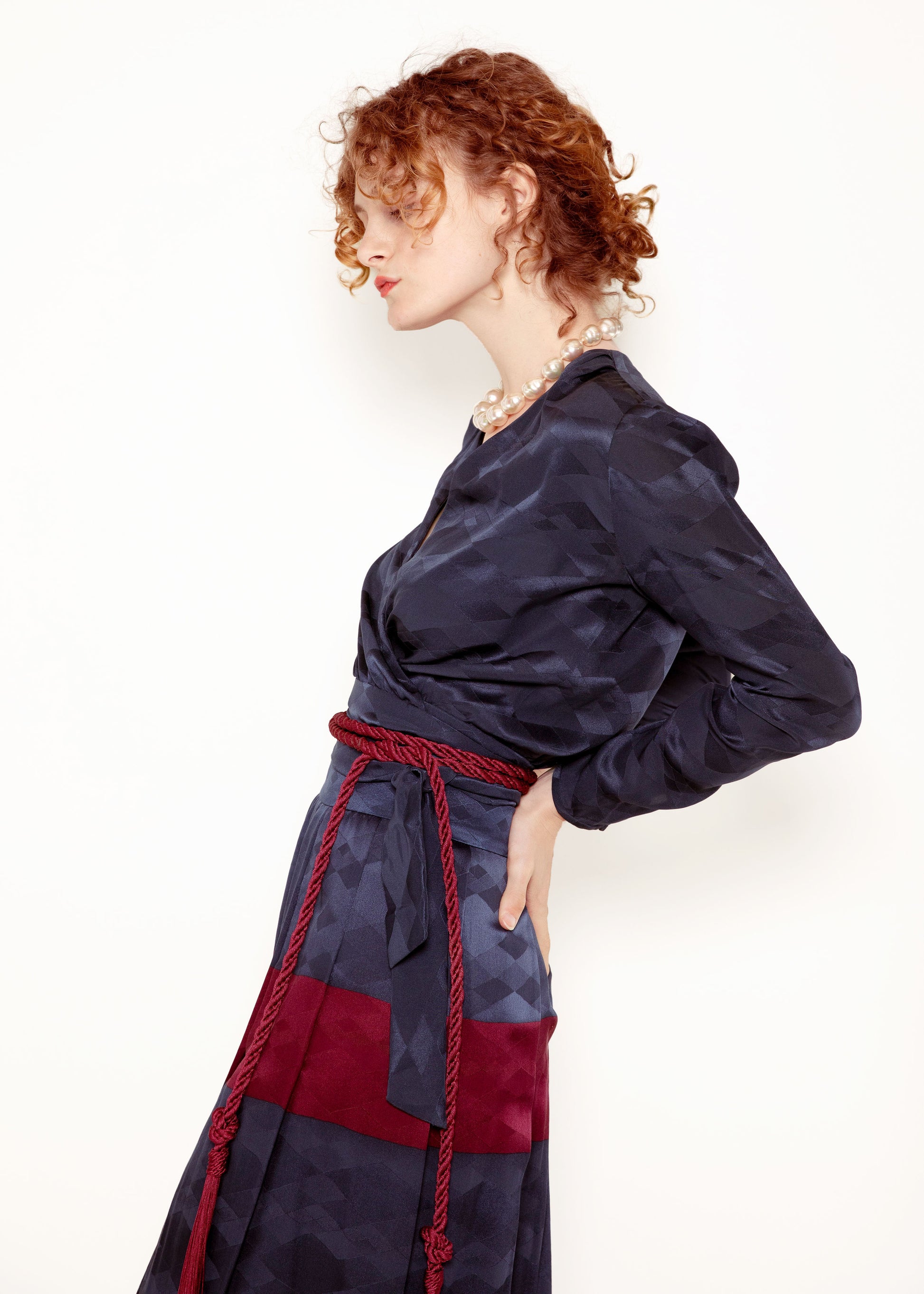 Amen Wardy Silk Set with Tassel Belt - The Kit Vintage