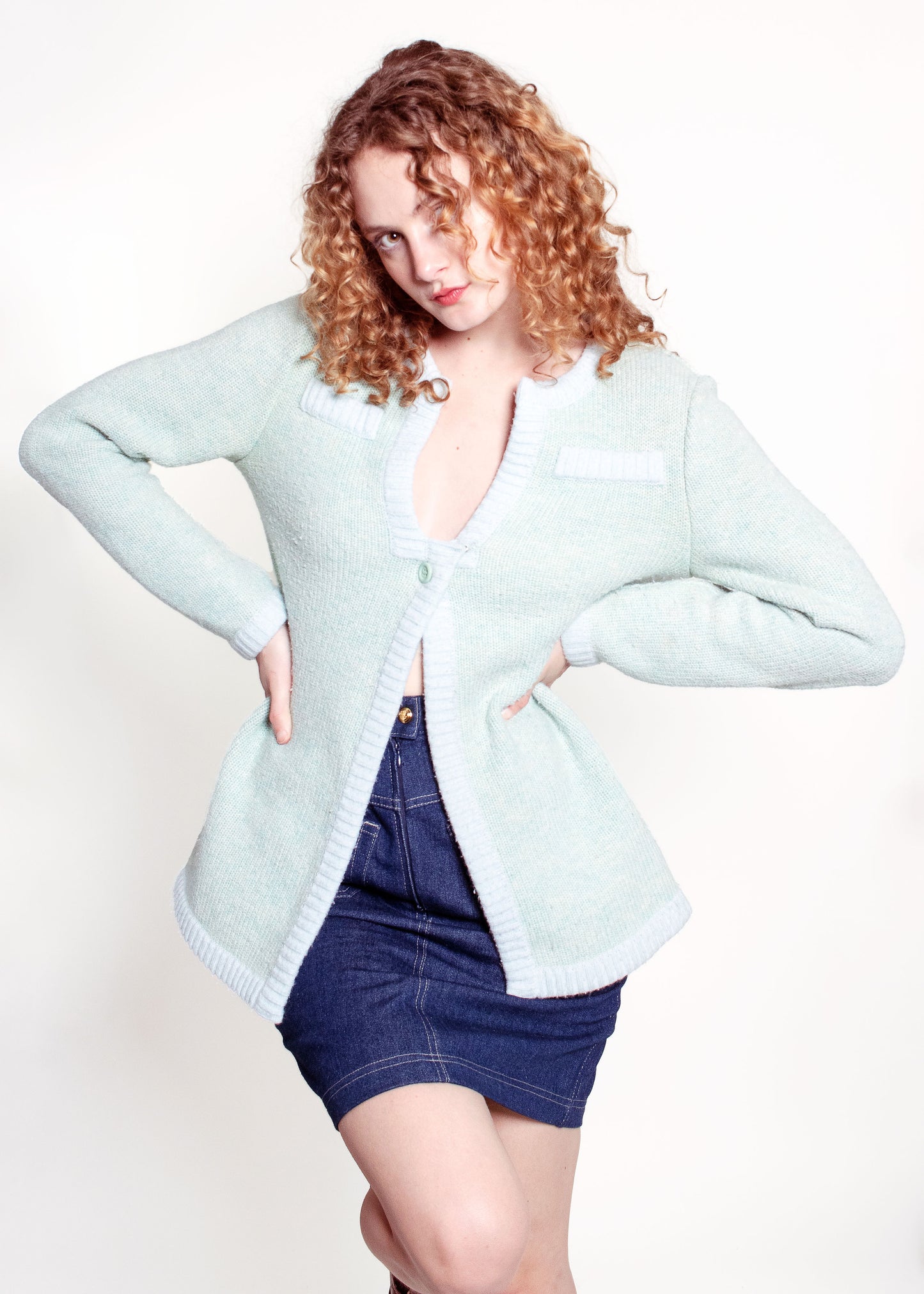Courreges Pale Blue Sweater - The Kit Vintage