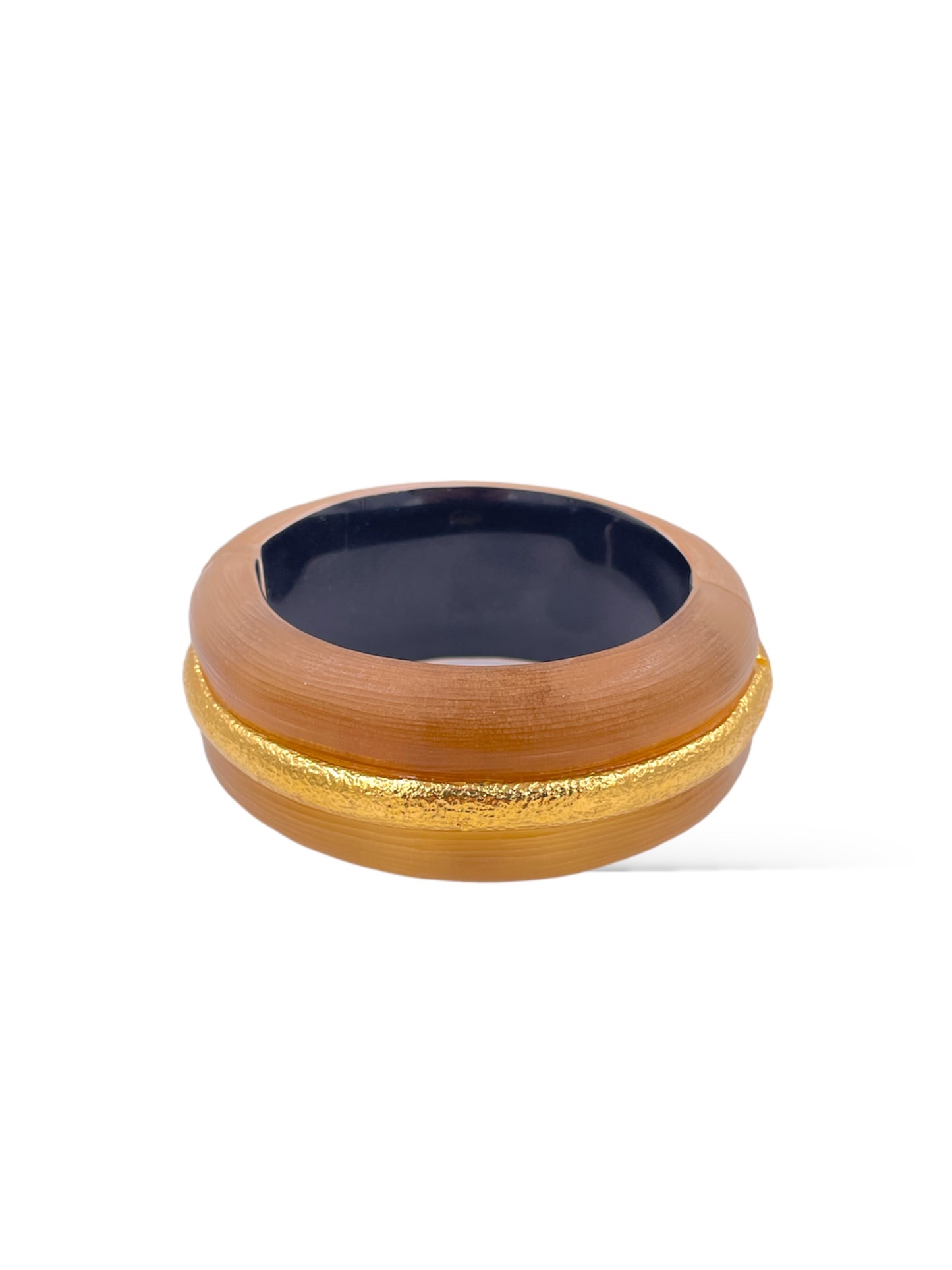 Alexis Bittar Gold Lucite Wide Bangle - The Kit Vintage