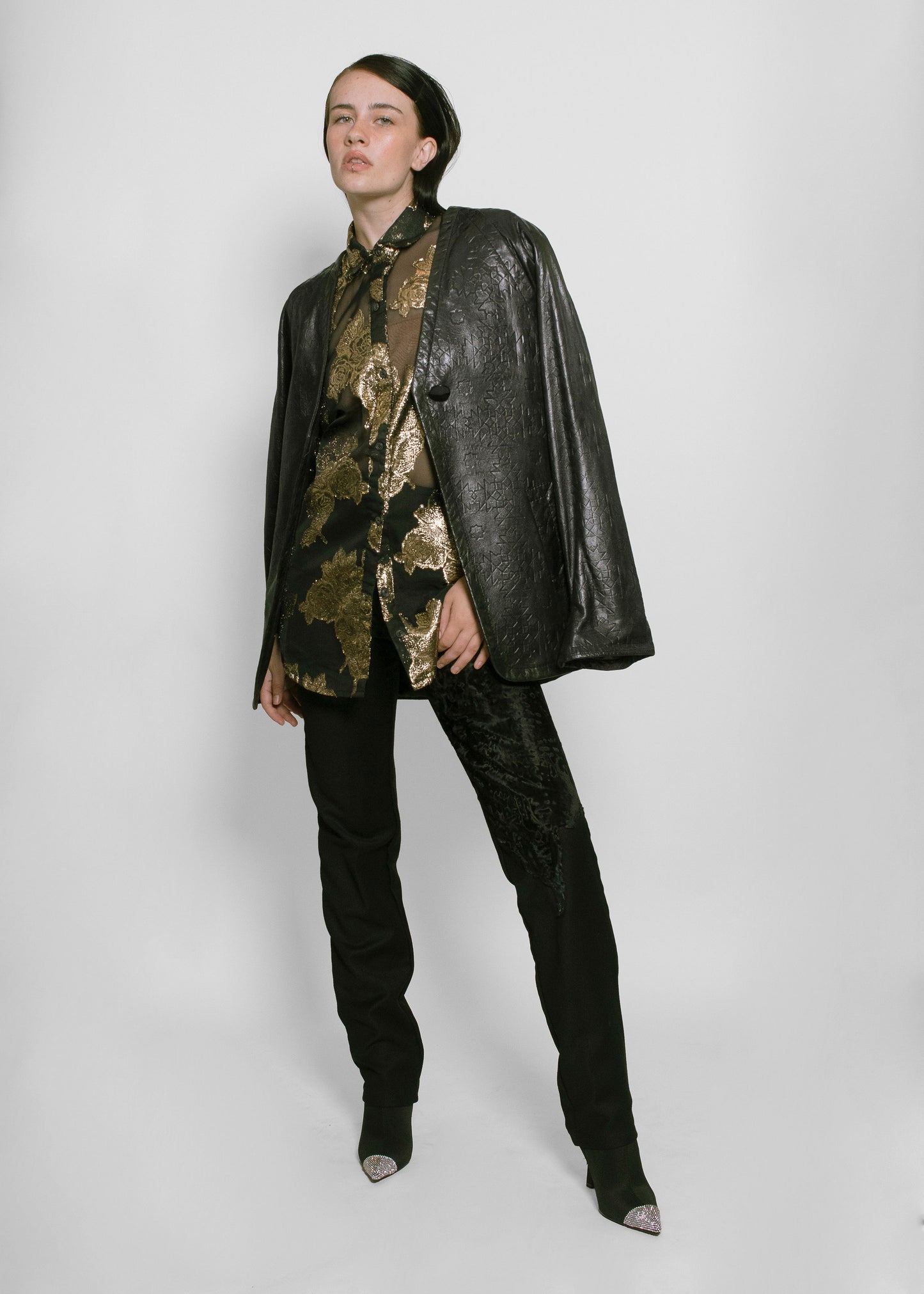 Galanos Leather Imprinted Jacket - The Kit Vintage