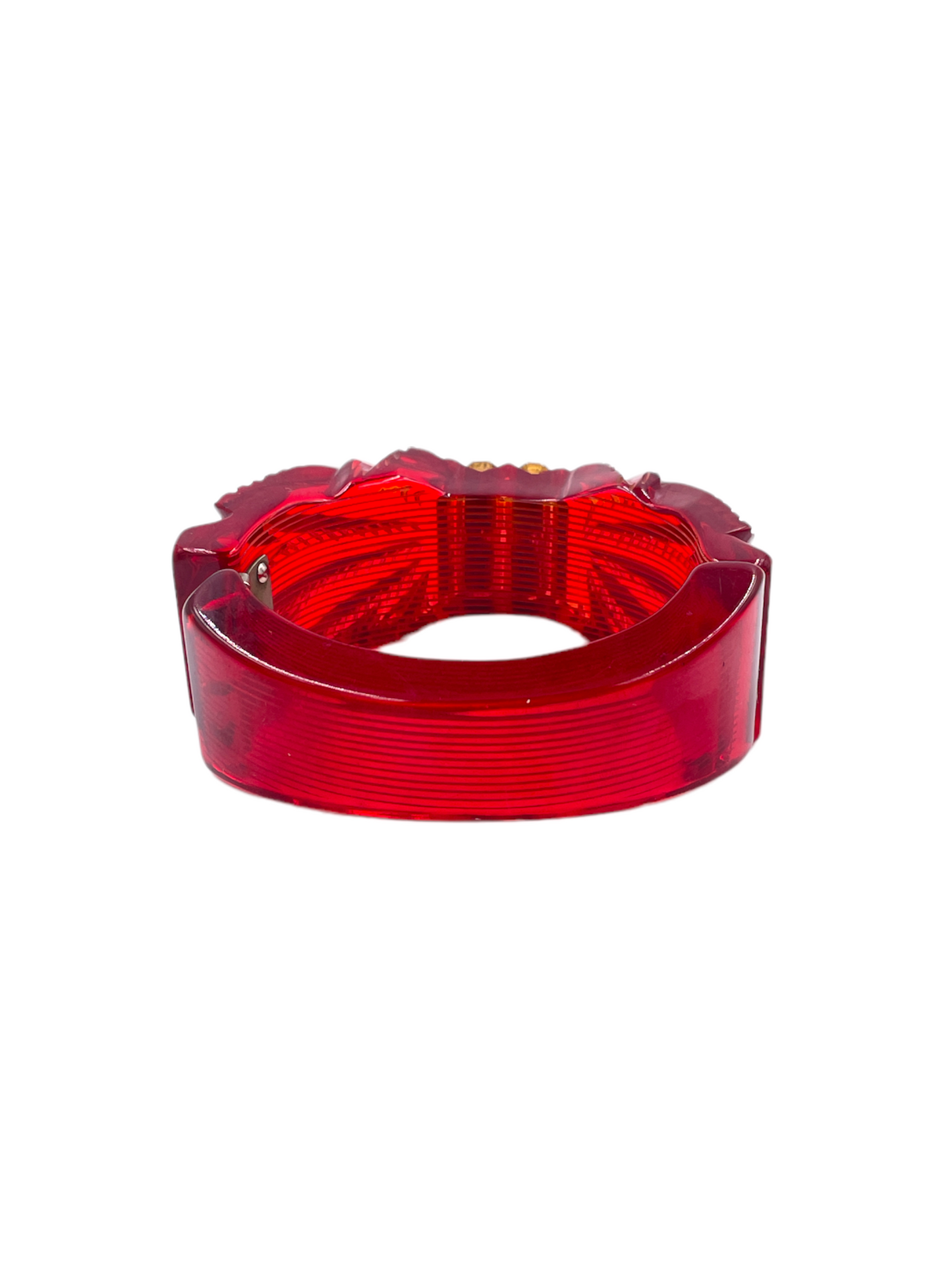 Red Lucite Deco Style bracelet