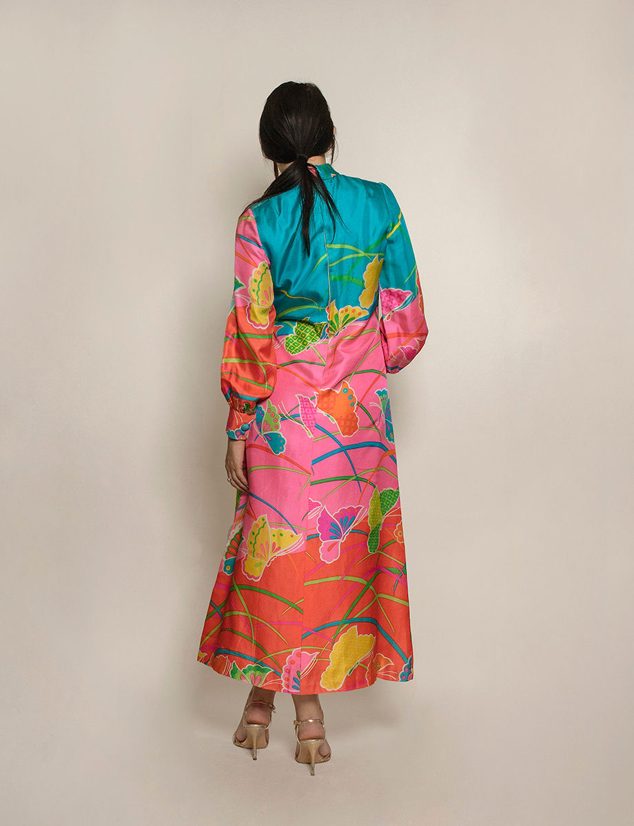 Hanae Mori Silk Butterfly Print Shift Dress - The Kit Vintage