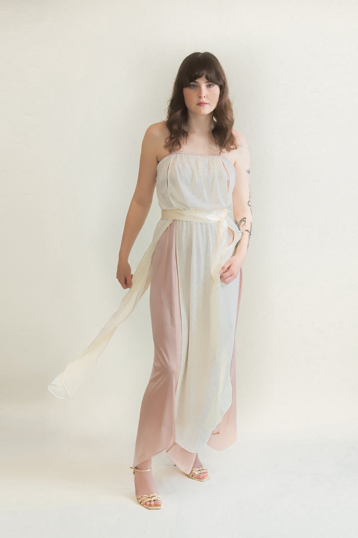 Joseph Magnin 70's Rose & White Dress - The Kit Vintage