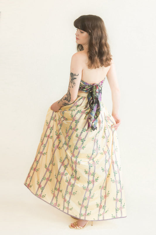 Oscar De La Renta Silk Embroidered Skirt - The Kit Vintage