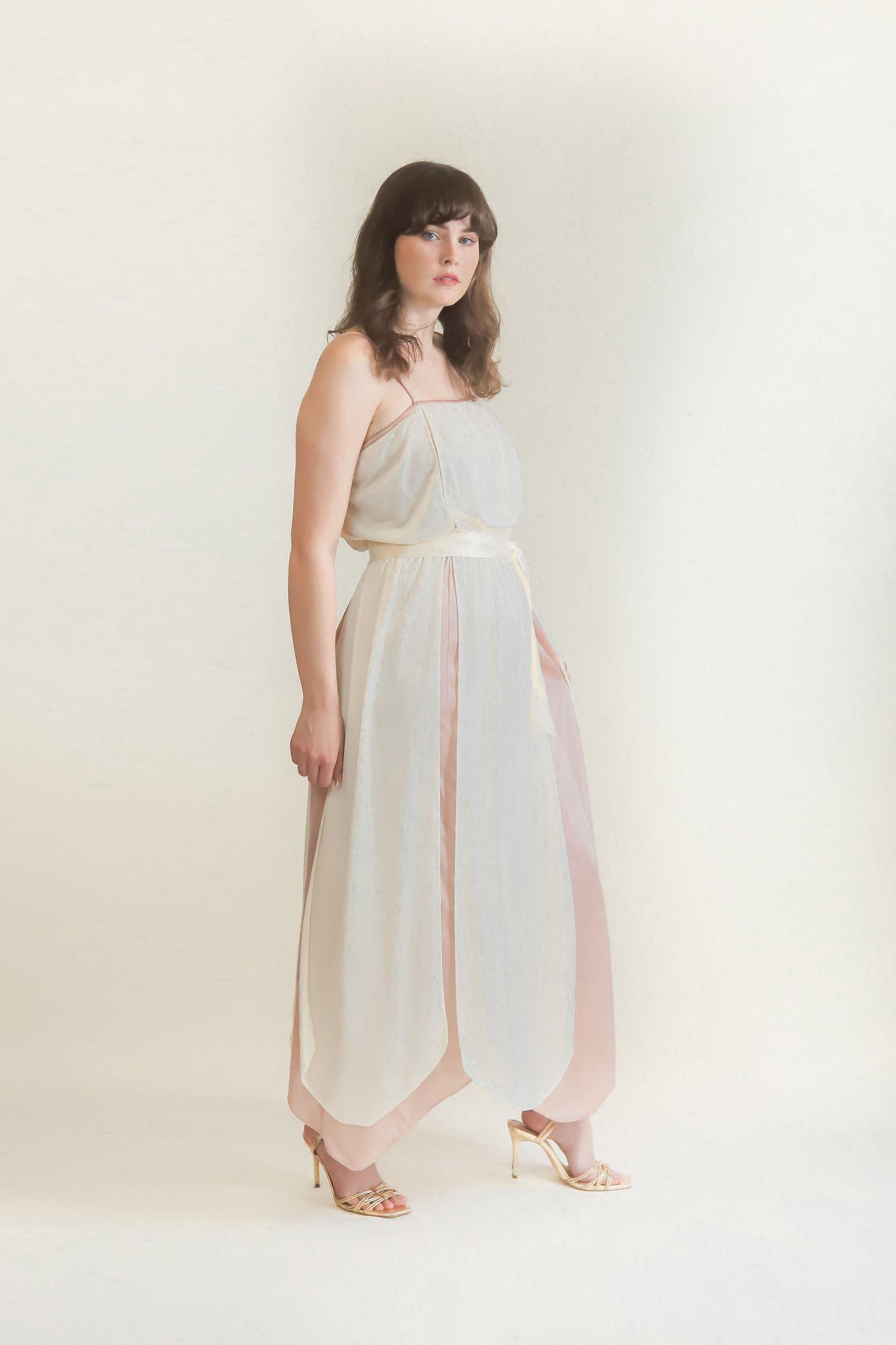 Joseph Magnin 70's Rose & White Dress - The Kit Vintage